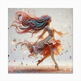 Dancer With Confetti Canvas Print