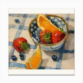 Oranges And Blueberries Canvas Print