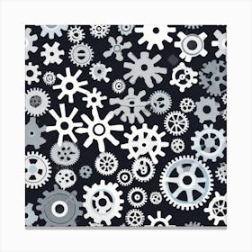 Gears On A Black Background 39 Canvas Print