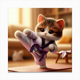 Cute Kitten Karate Canvas Print