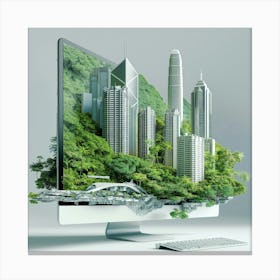 Hong Kong Cityscape Stampe su tela