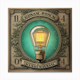 Poster Of The Light Bulb Invention Art Poster Canvas Print