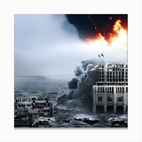 Explosion In Syria Canvas Print