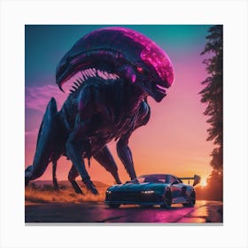 Aliens And Cars Canvas Print