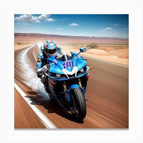 Motorcycle Rider In The Desert 2 Canvas Print