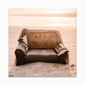 Abandoned Couch On The Beach Canvas Print