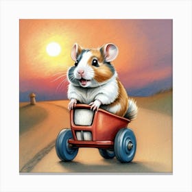 Guinea Pig In A Wagon Canvas Print