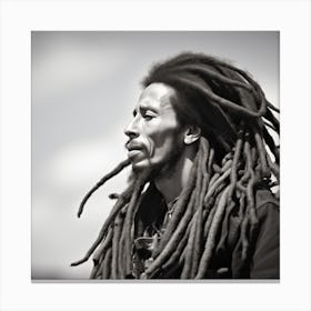 Black And White Photograph Of Bob Marley 1 Canvas Print