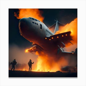 Airplane On Fire (17) Canvas Print
