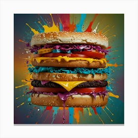 Burger In The Abstract Canvas Print