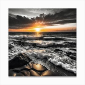 Sunset At The Beach 447 Canvas Print