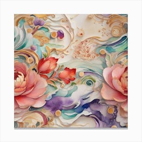 Watercolor Floral Painting Canvas Print