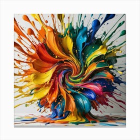 Colorful Paint Splash Canvas Print