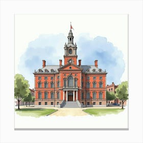 Watercolor View Of The St 1 Canvas Print