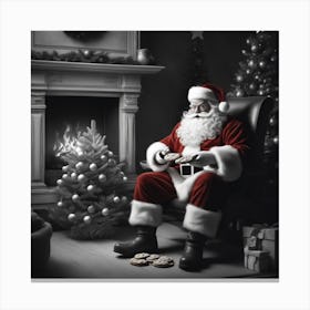 Santa Claus Sitting In Chair 1 Canvas Print