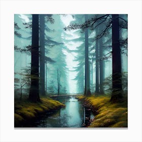 Misty Forest Canvas Print