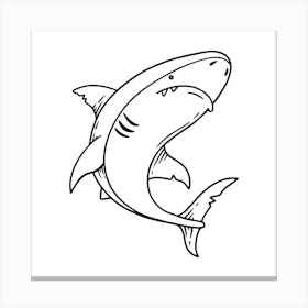Shark Coloring Page Canvas Print