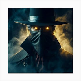 Man In Black Hat Canvas Print