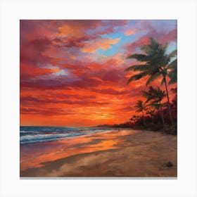 Sunset On The Beach Canvas Print