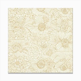 Beige Floral Pattern Canvas Print