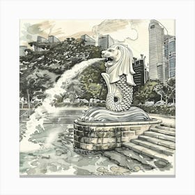 Singapore Fountain Canvas Print