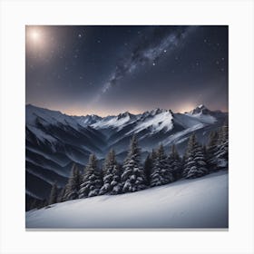 Night In The Mountains 3 Canvas Print