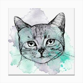 Watercolor Cat 2 Canvas Print