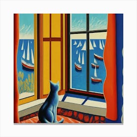 Cat Looking Out The Window 9 Canvas Print