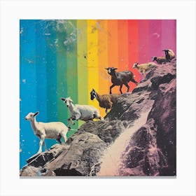 Mountain Goat Stripe Collage Canvas Print