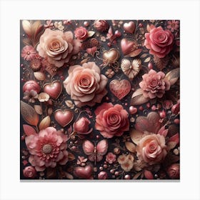 Valentine's Day, rose pattern 3 Canvas Print