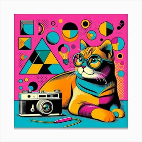 Cat With Camera Canvas Print Canvas Print