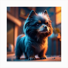 Small Dog In A Room Canvas Print