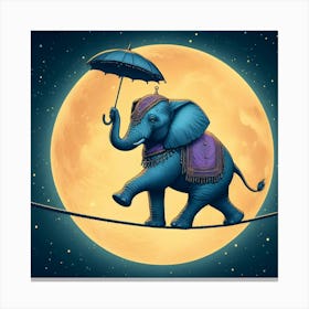 Elephant On A Tightrope 5 Canvas Print