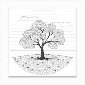 Tree In The Field Canvas Print