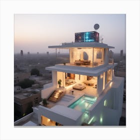 Modern House In Dubai Canvas Print