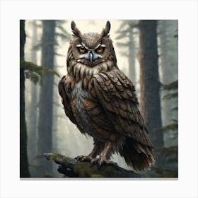 Owl In The Forest 144 Canvas Print