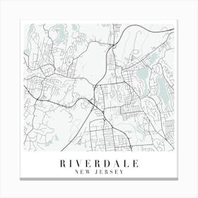 Riverdale New Jersey Street Map Minimal Color Square Canvas Print