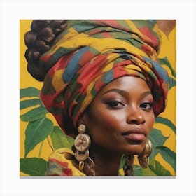 African Woman With Turban Canvas Print