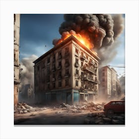 Fire In The City Canvas Print