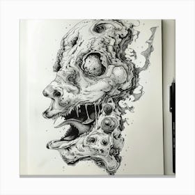 Zombie Head 1 Canvas Print