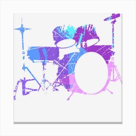 Cool Drum Kit Percussion Vintage Retro Drummer Costume Canvas Print