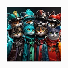 Cats In Hats Canvas Print