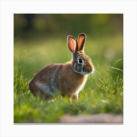 Rabbit In The Grass 2 Canvas Print