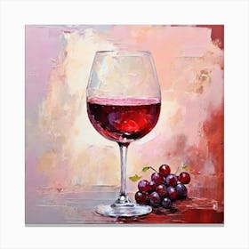 Wine Glass And Grapes Canvas Print