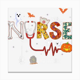 Neuro Nurse Stethoscope Pumpkin Nursing Hallowen Pattern Canvas Print