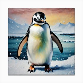 Penguin painting Canvas Print