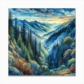 Mountains At Night Canvas Print