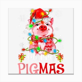 Merry Christmas Merry Pigmas Cute Pig Funny Xmas 1 Canvas Print