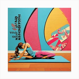 Girl Doing Yoga Canvas Print