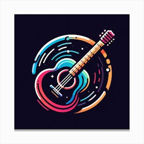 Abstract Acoustic Guitar Canvas Print